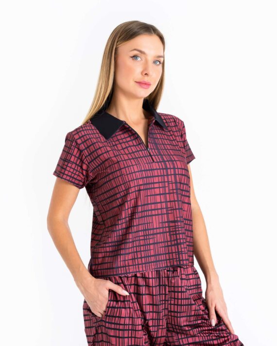 The “Orekka” Texture Polo – Carmine